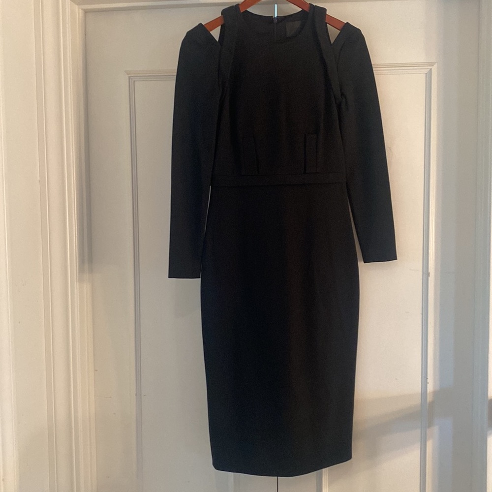 NWT Cushnie Et Ochs Oscar Jersey Long Sleeve Dress with Shoulder Slits, Size 6